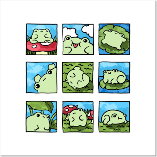 Cute frogs doing silly things Posters and Art